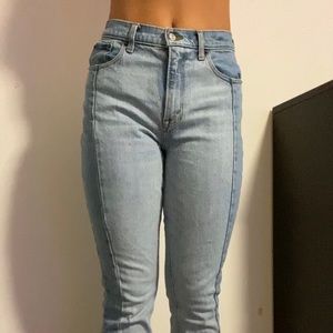 Half shade mom jeans